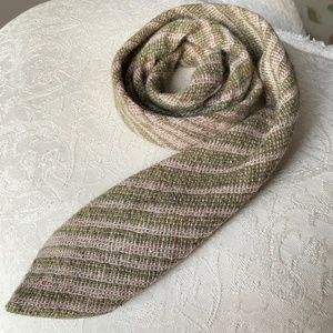 Tweedmill I 70s I Narrow British Green Gray Wool Tie